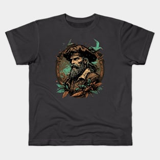 Vintage Pirate Captain Classic Art Design Kids T-Shirt